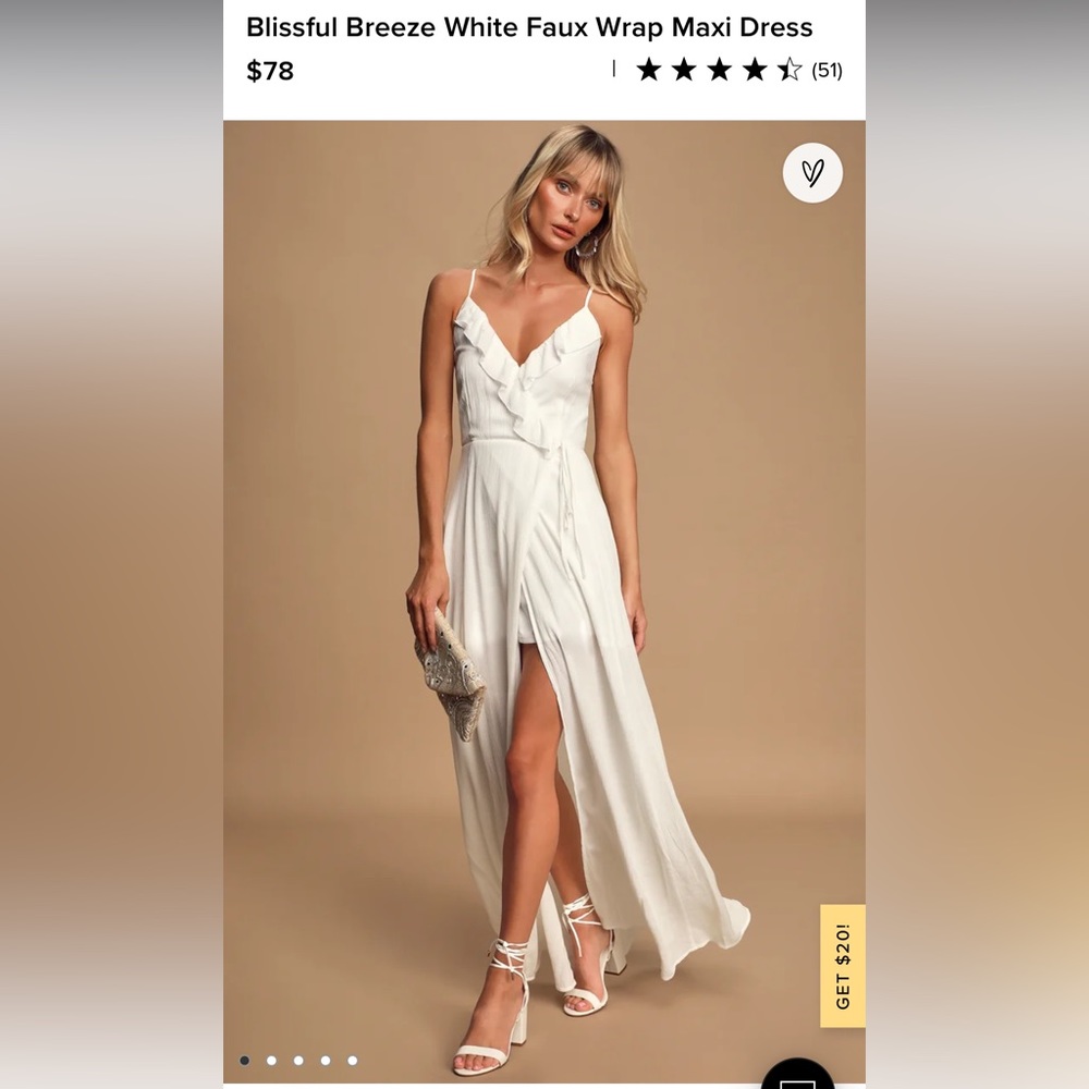 BRAND NEW Lulus White Maxi Dress